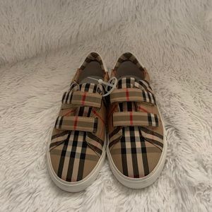 Kids Burberry vintage check cotton sneakers